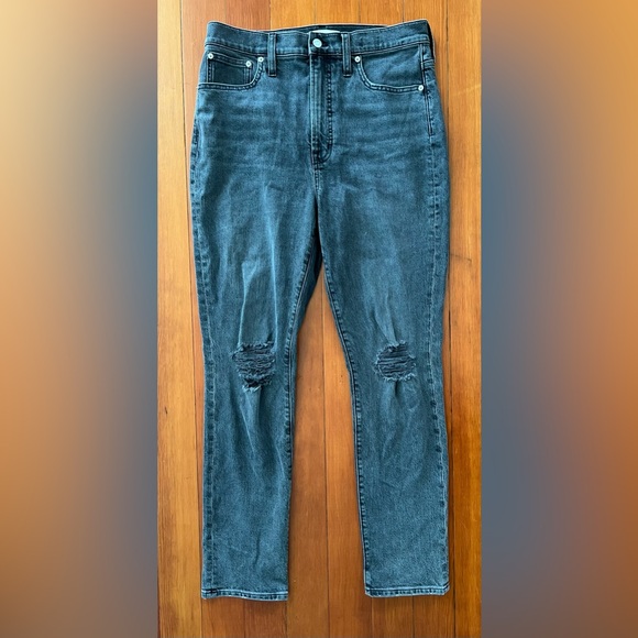 NWOT Madewell Perfect Vintage Jean - Bartlett Wash: Ripped Edition 30 Gray Black - Picture 9 of 9